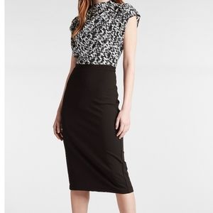 Express Draped Mock Neck Dress - Size Medium,